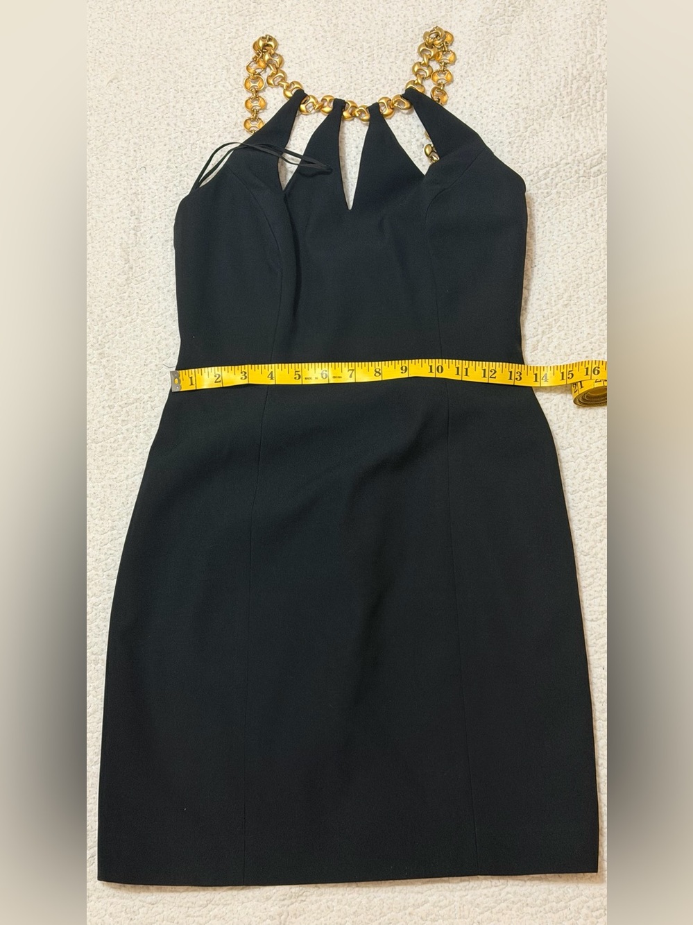 Little Black Dress-with Gold Chain Straps